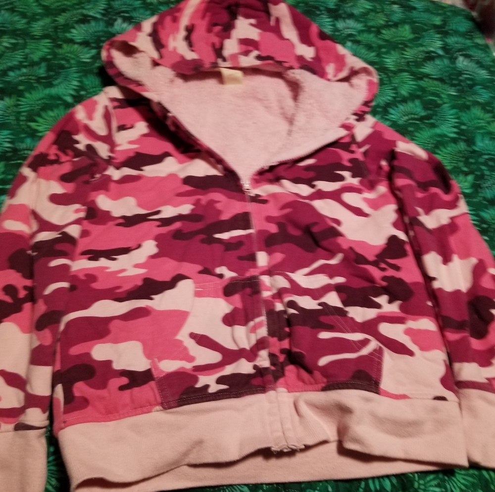 Faded Glory 14-16XL pink camo jacket